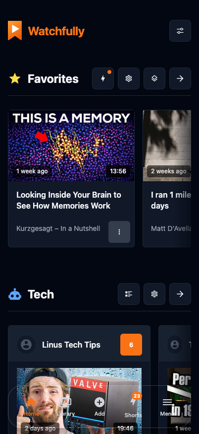 Watchfully mobile app screenshot
